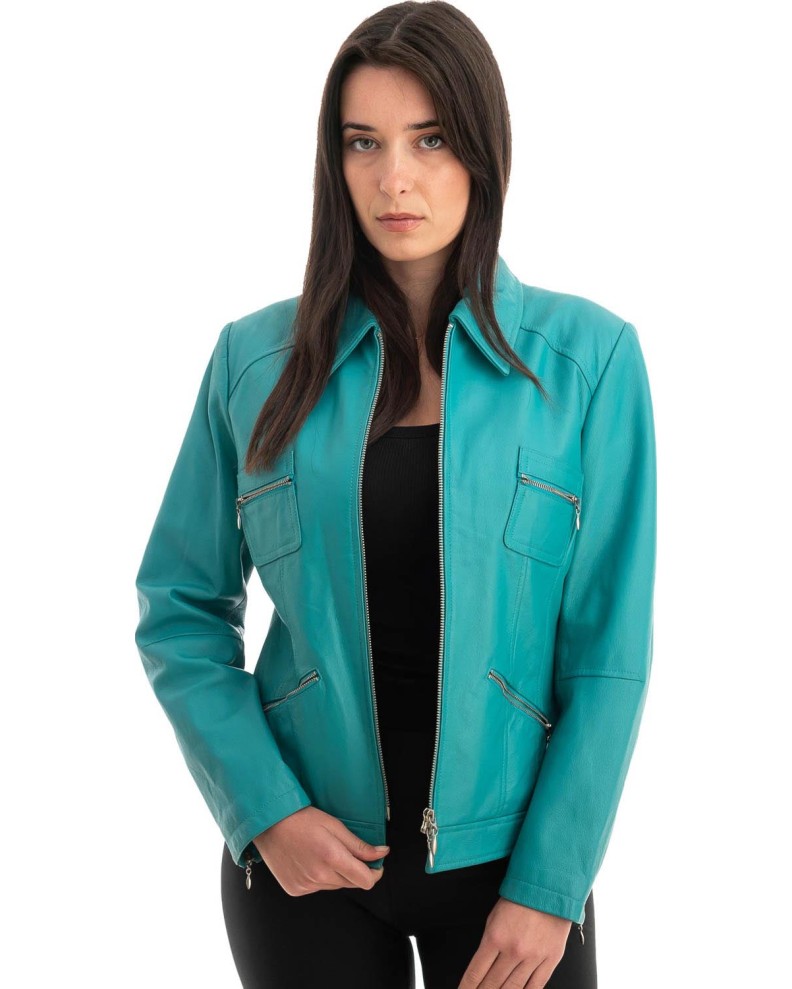 Γνήσιο Γυναικέιο Δερμάτινο Μπουφάν - Z739