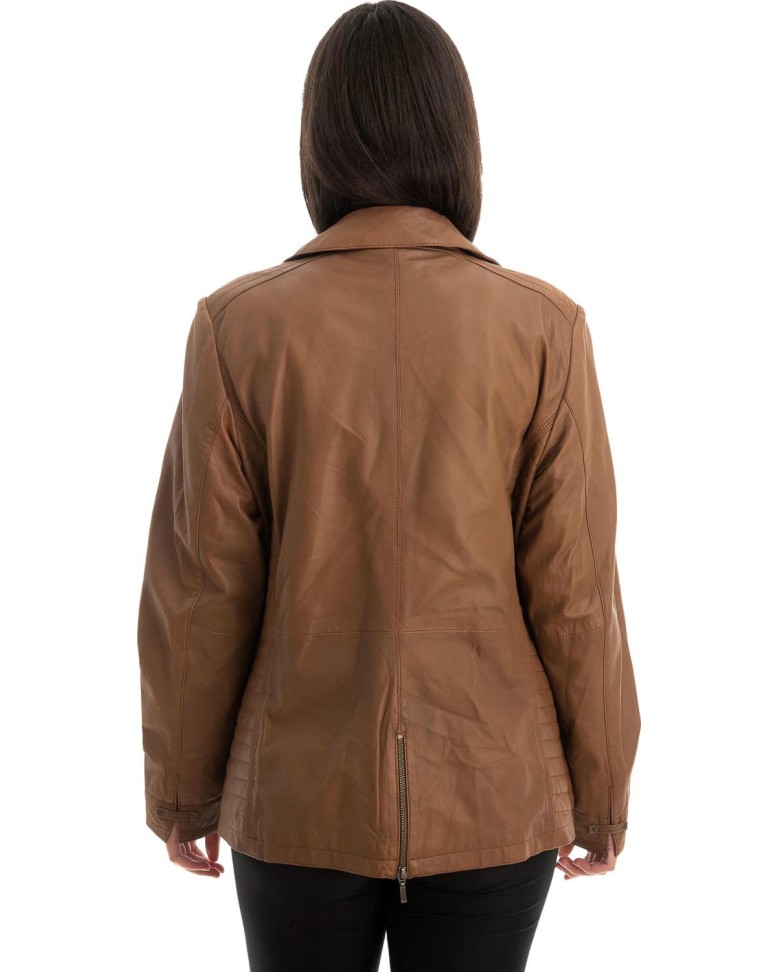 Γνήσιο Γυναικέιο Δερμάτινο Μπουφάν - Z747