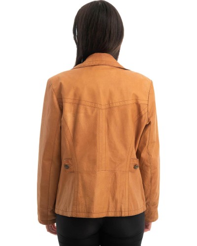 Γνήσιο Γυναικέιο Δερμάτινο Σακάκι - Z753