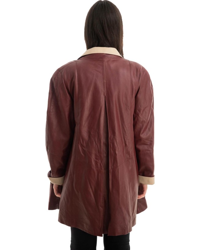 Γνήσιο Γυναικέιο Δερμάτινο Μπουφάν - Z756