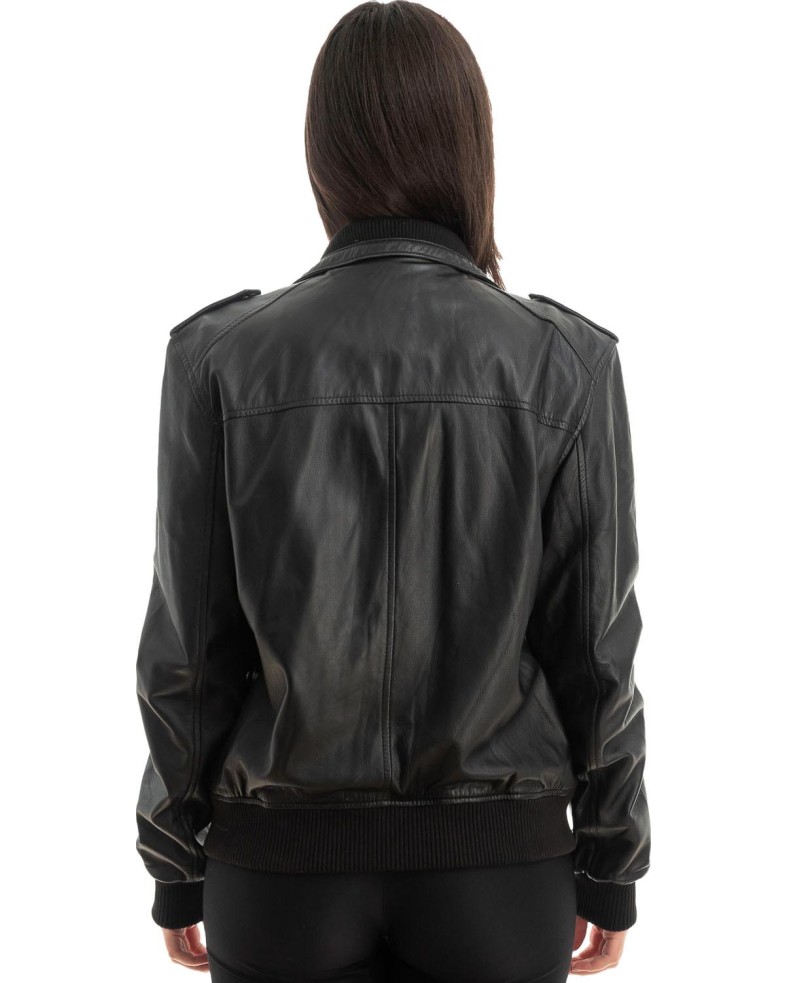 Γνήσιο Γυναικέιο Δερμάτινο Μπουφάν - Z759