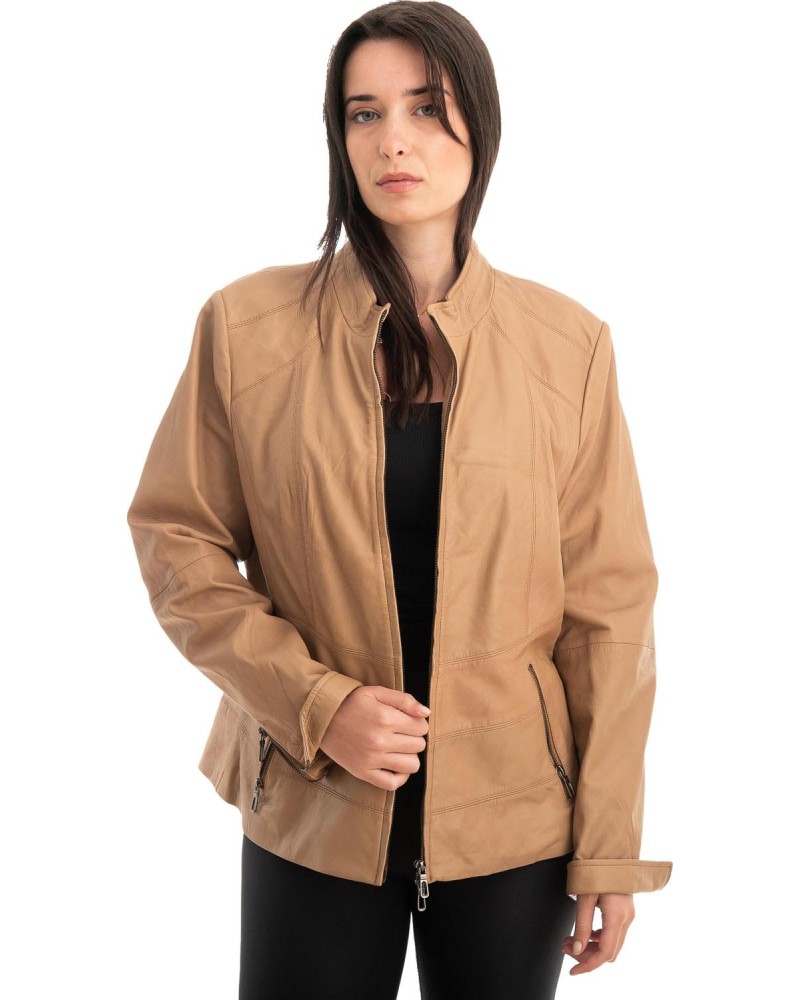 Γνήσιο Γυναικέιο Δερμάτινο Μπουφάν - Z760