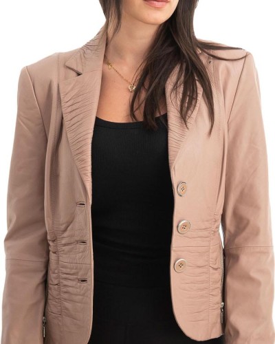 Γνήσιο Γυναικέιο Δερμάτινο Σακάκι - Z762