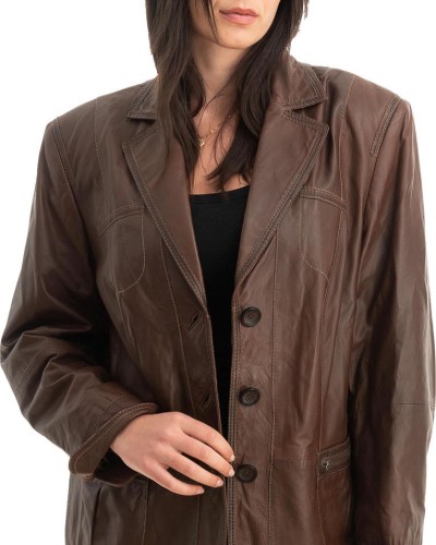 Γνήσιο Γυναικέιο Δερμάτινο Σακάκι - Z766