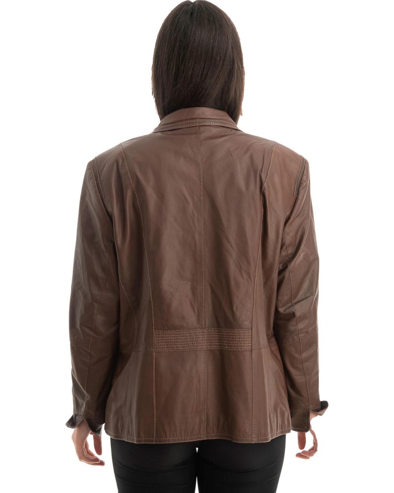 Γνήσιο Γυναικέιο Δερμάτινο Σακάκι - Z766