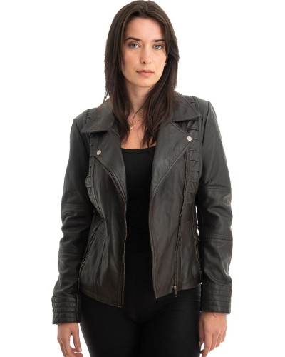 Γνήσιο Γυναικέιο Δερμάτινο Μπουφάν - Z768