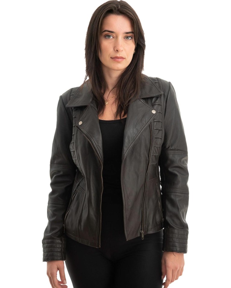 Γνήσιο Γυναικέιο Δερμάτινο Μπουφάν - Z768