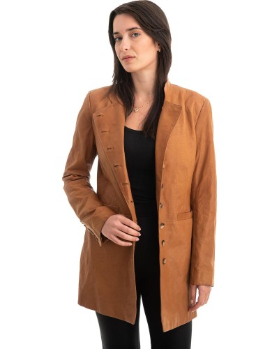 Γνήσιο Γυναικέιο Δερμάτινο Σακάκι - Z770