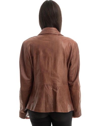 Γνήσιο Γυναικέιο Δερμάτινο Σακάκι - Z789