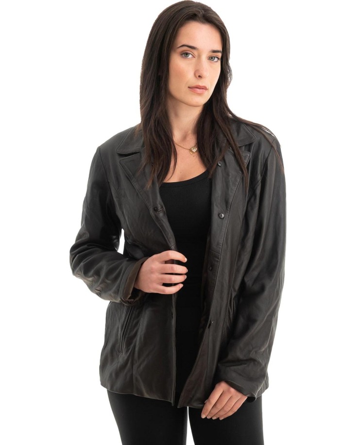 Γνήσιο Γυναικέιο Δερμάτινο Σακάκι - Z792