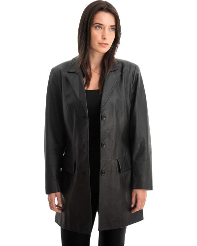 Γνήσιο Γυναικέιο Δερμάτινο Παλτό - Z793