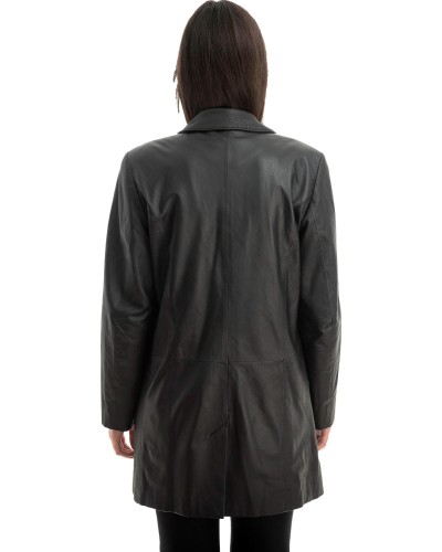 Γνήσιο Γυναικέιο Δερμάτινο Παλτό - Z793