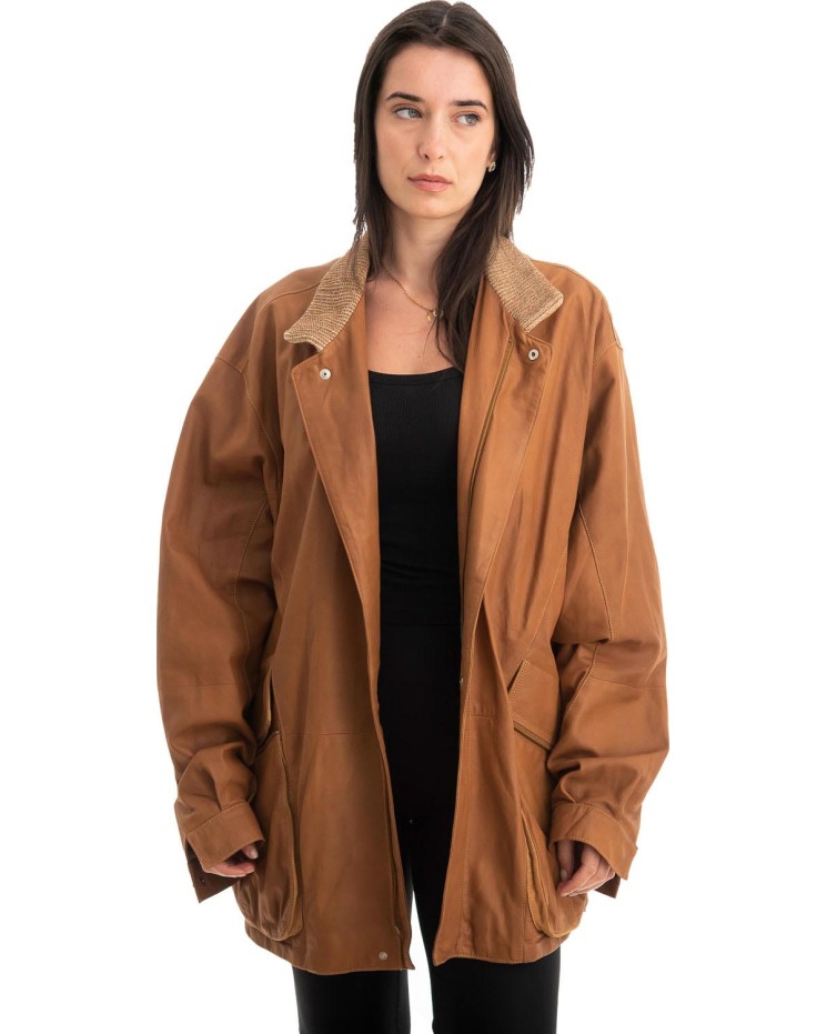 Γνήσιο Γυναικέιο Δερμάτινο Μπουφάν - Z796