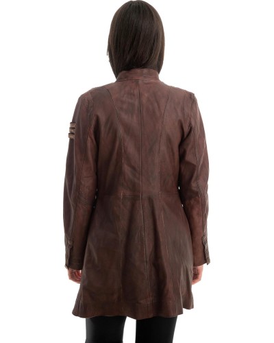 Γνήσιο Γυναικέιο Δερμάτινο Παλτό - Z800