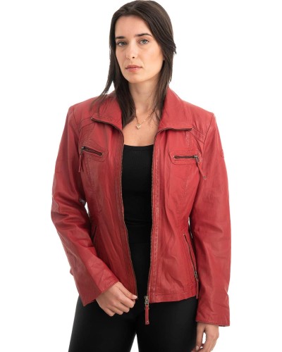 Γνήσιο Γυναικέιο Δερμάτινο Μπουφάν - Z803