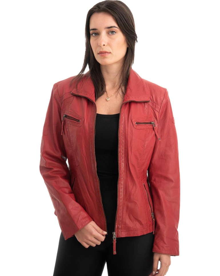 Γνήσιο Γυναικέιο Δερμάτινο Μπουφάν - Z803