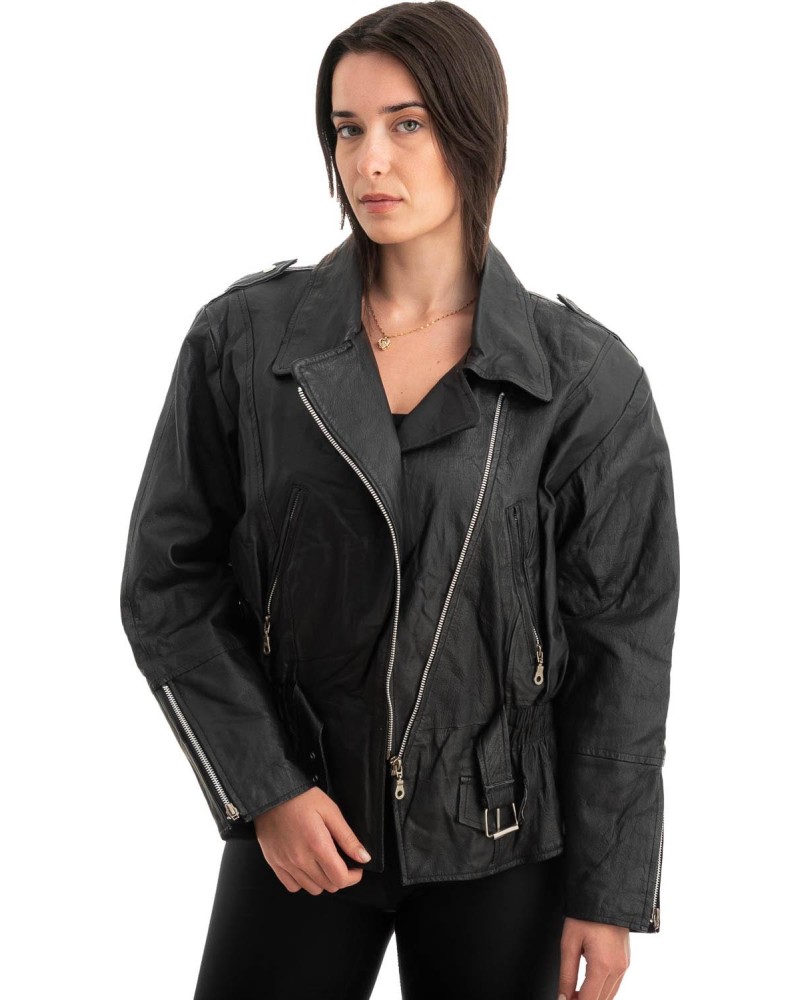 Γνήσιο Γυναικέιο Δερμάτινο Μπουφάν - Z805