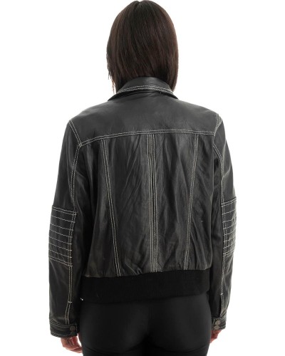 Γνήσιο Γυναικέιο Δερμάτινο Μπουφάν - Z807