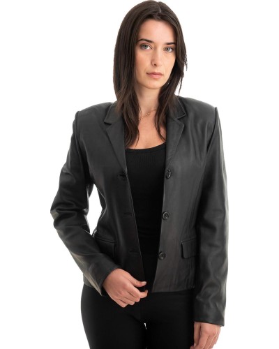 Γνήσιο Γυναικέιο Δερμάτινο Σακάκι - Z810