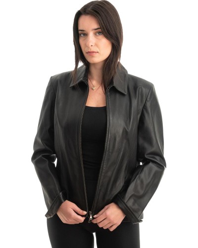 Γνήσιο Γυναικέιο Δερμάτινο Μπουφάν - Z818