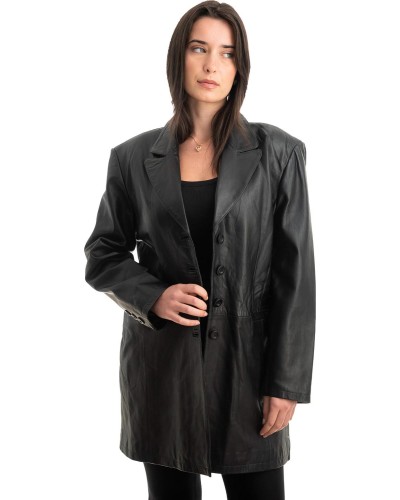 Γνήσιο Γυναικέιο Δερμάτινο Παλτό - Z822