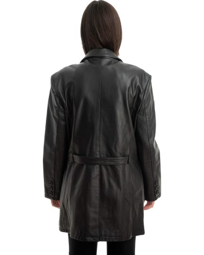 Γνήσιο Γυναικέιο Δερμάτινο Παλτό - Z822