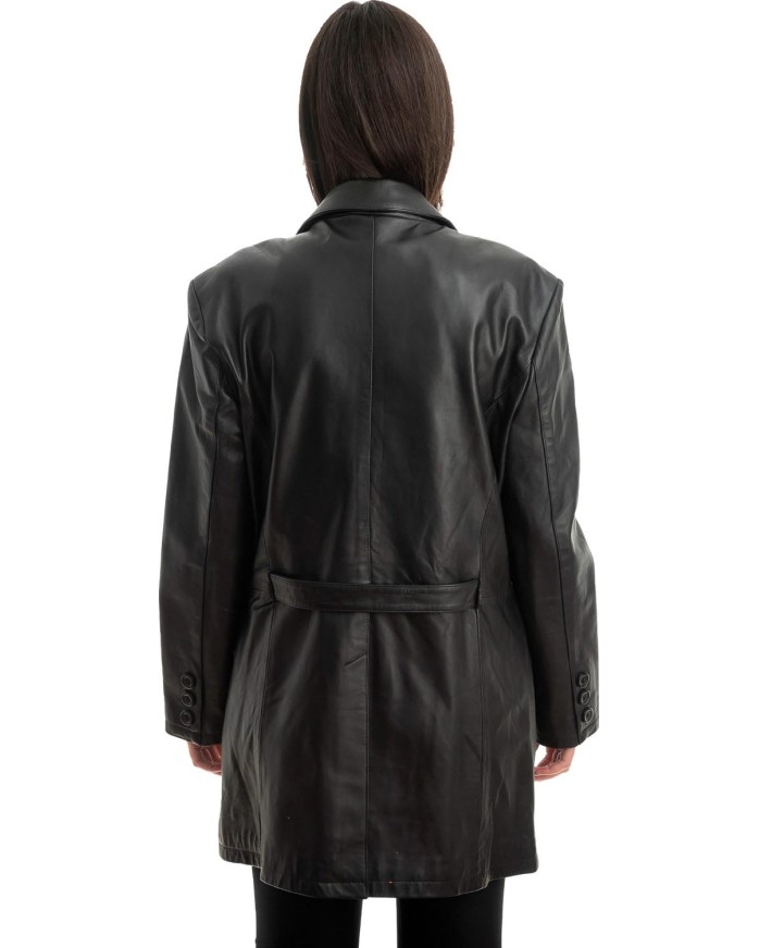 Γνήσιο Γυναικέιο Δερμάτινο Παλτό - Z822