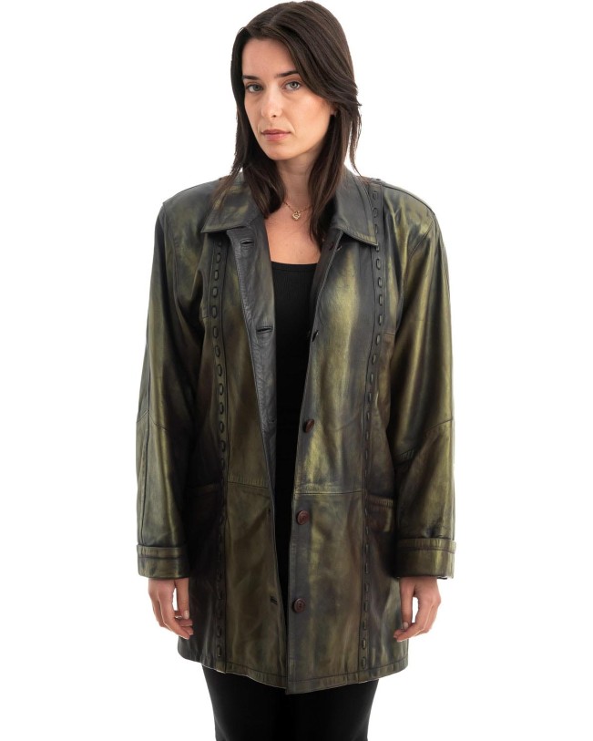 Γνήσιο Γυναικέιο Δερμάτινο Μπουφάν - Z824