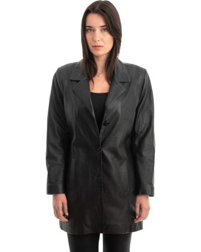 Γνήσιο Γυναικέιο Δερμάτινο Παλτό - Z827