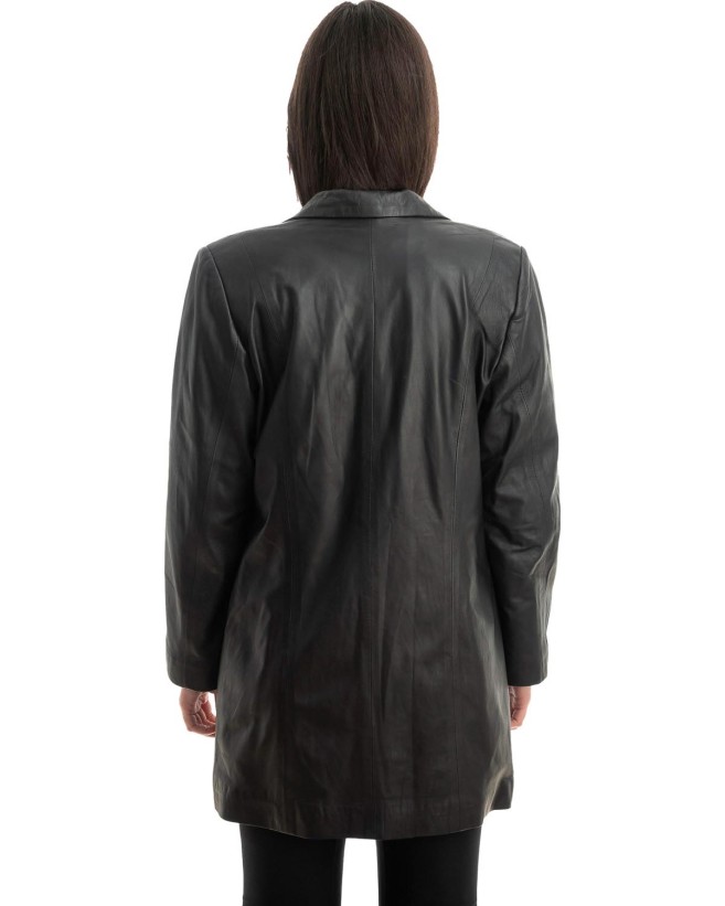 Γνήσιο Γυναικέιο Δερμάτινο Παλτό - Z827