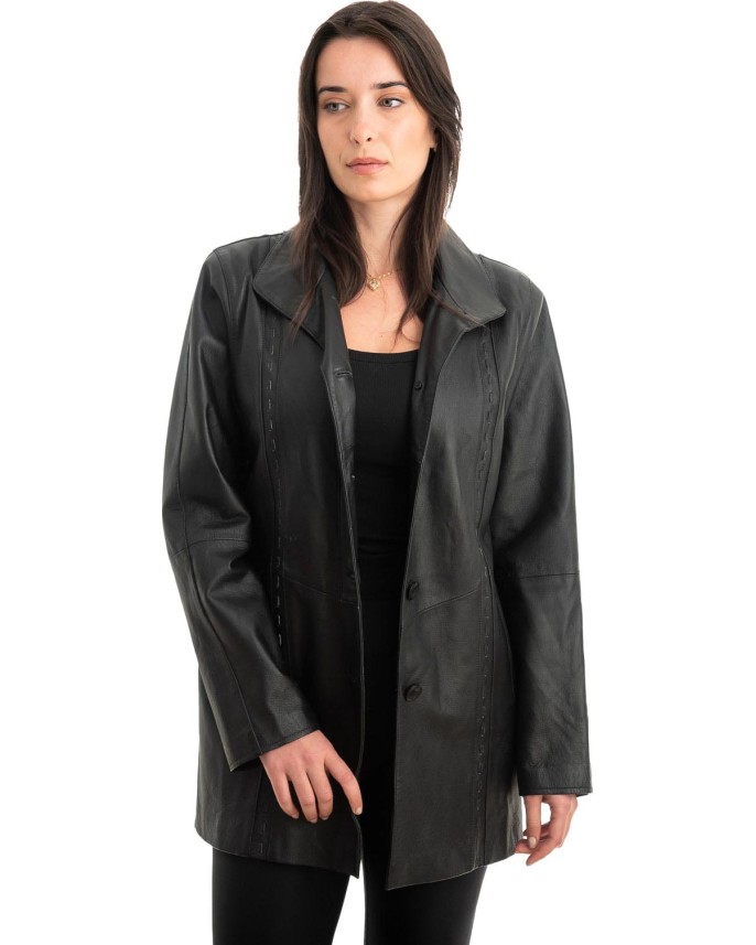 Γνήσιο Γυναικέιο Δερμάτινο Σακάκι - Z830