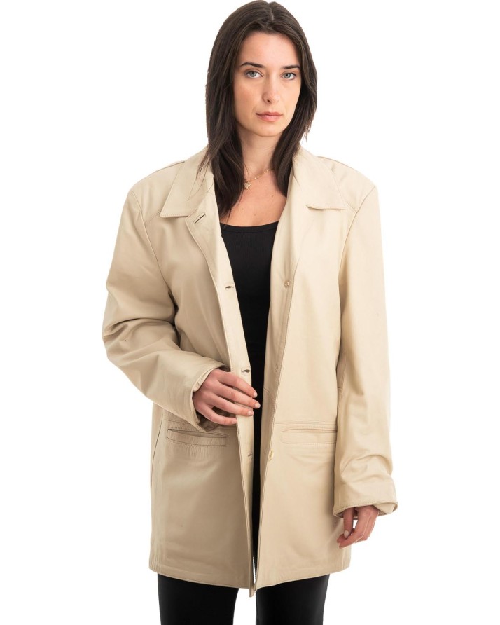 Γνήσιο Γυναικέιο Δερμάτινο Σακάκι - Z833