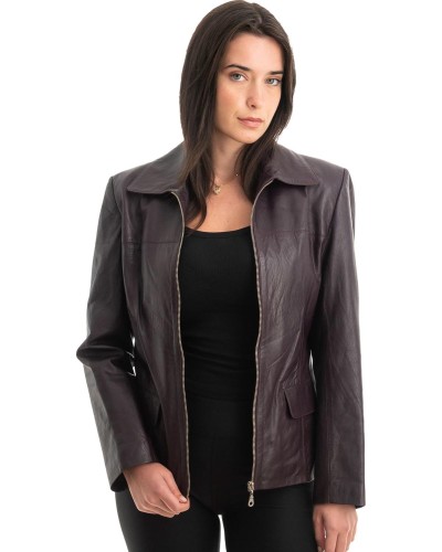 Γνήσιο Γυναικέιο Δερμάτινο Μπουφάν - Z834