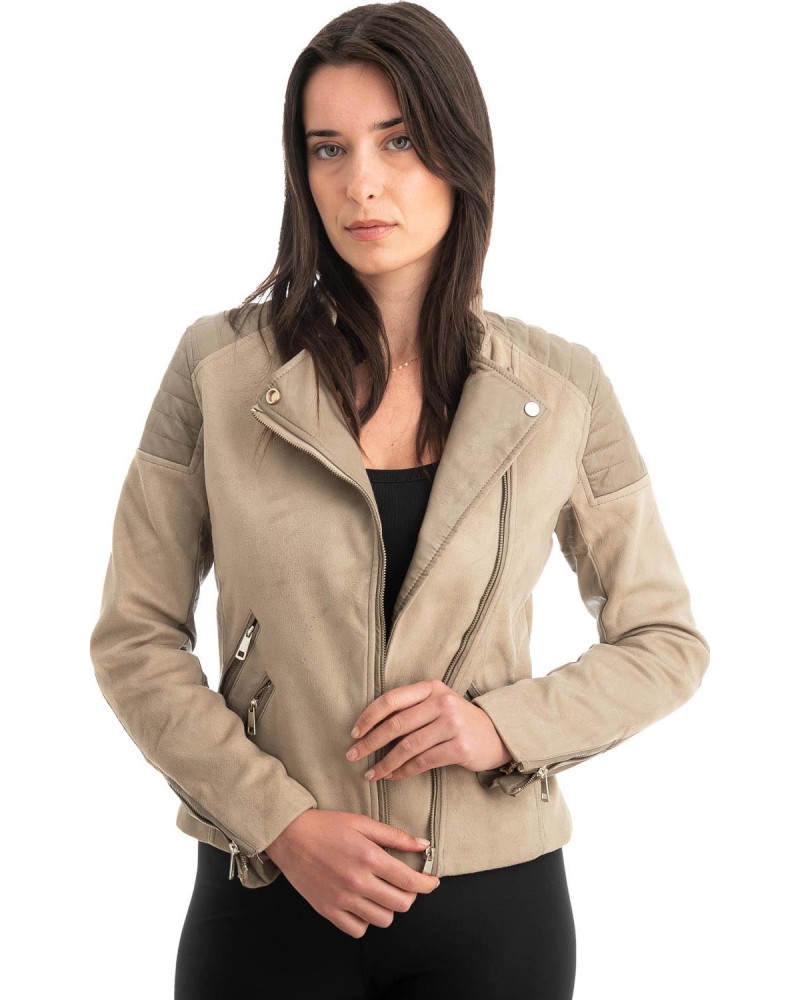 Γνήσιο Γυναικέιο Δερμάτινο Μπουφάν - Z839