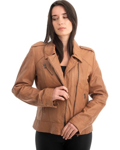 Γνήσιο Γυναικέιο Δερμάτινο Μπουφάν - Z841