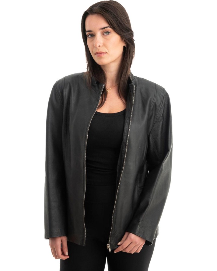 Γνήσιο Γυναικέιο Δερμάτινο Μπουφάν - Z844