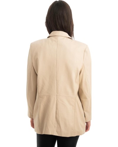 Γνήσιο Γυναικέιο Δερμάτινο Σακάκι - Z849