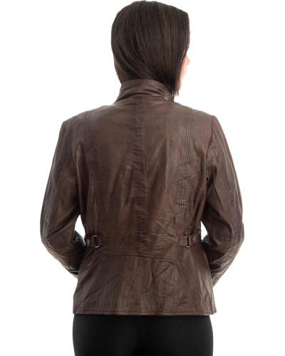 Γνήσιο Γυναικέιο Δερμάτινο Μπουφάν - Z851