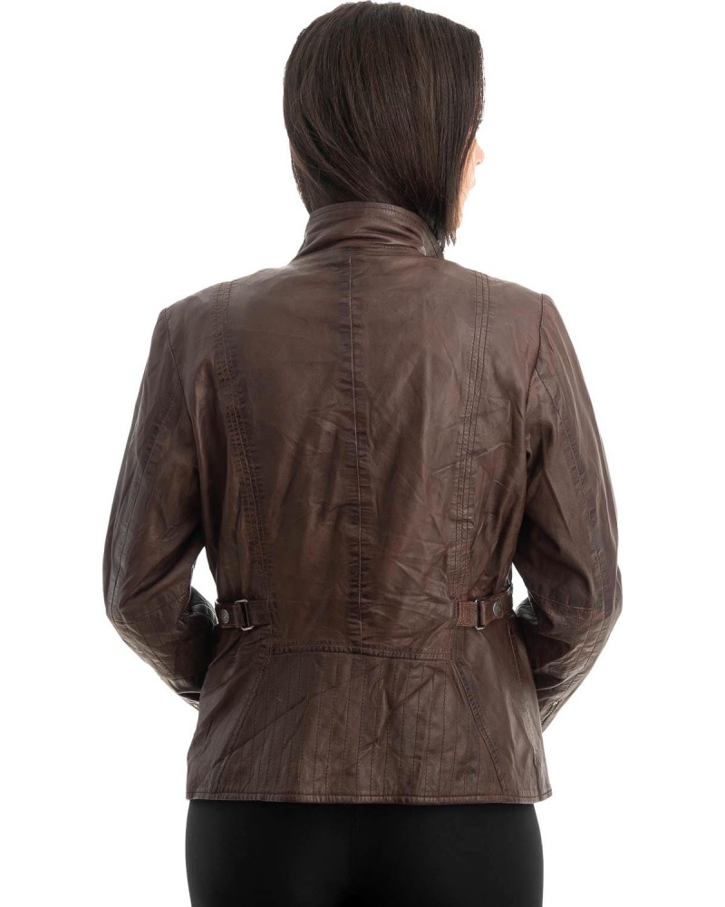 Γνήσιο Γυναικέιο Δερμάτινο Μπουφάν - Z851