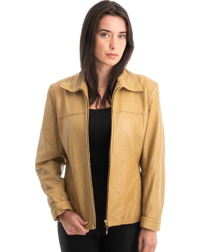 Γνήσιο Γυναικέιο Δερμάτινο Μπουφάν - Z854