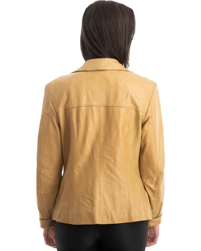 Γνήσιο Γυναικέιο Δερμάτινο Μπουφάν - Z854