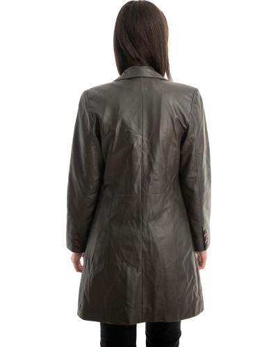 Γνήσιο Γυναικέιο Δερμάτινο Παλτό - Z855