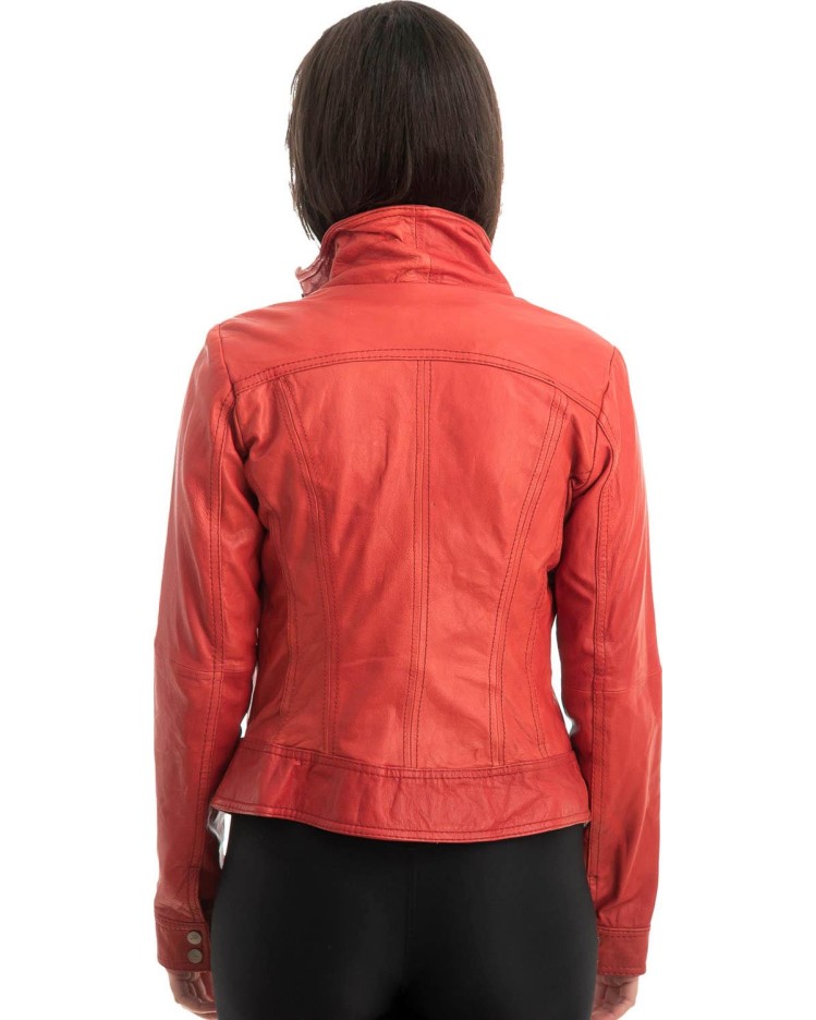 Γνήσιο Γυναικέιο Δερμάτινο Μπουφάν - Z861