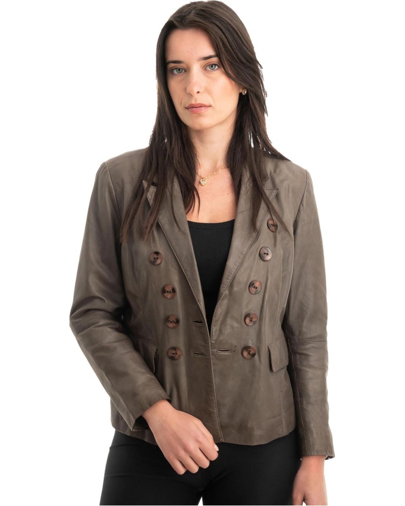 Γνήσιο Γυναικέιο Δερμάτινο Σακάκι - Z862