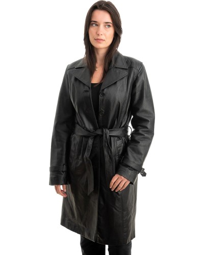 Γνήσιο Γυναικέιο Δερμάτινο Παλτό - Z863