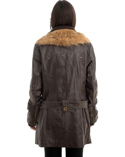 Γνήσιο Γυναικέιο Δερμάτινο Μπουφάν - Z874