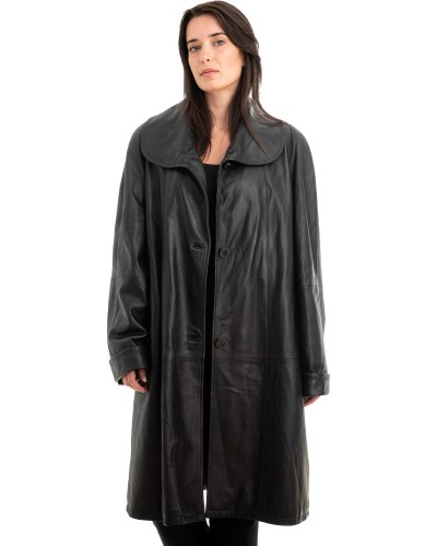 Γνήσιο Γυναικέιο Δερμάτινο Παλτό - Z878