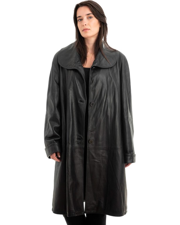 Γνήσιο Γυναικέιο Δερμάτινο Παλτό - Z878