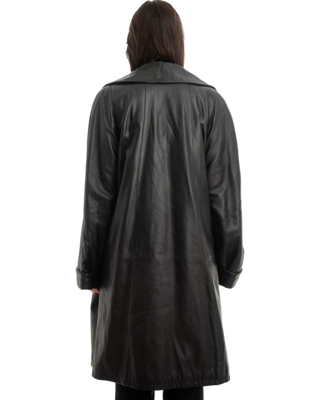 Γνήσιο Γυναικέιο Δερμάτινο Παλτό - Z878