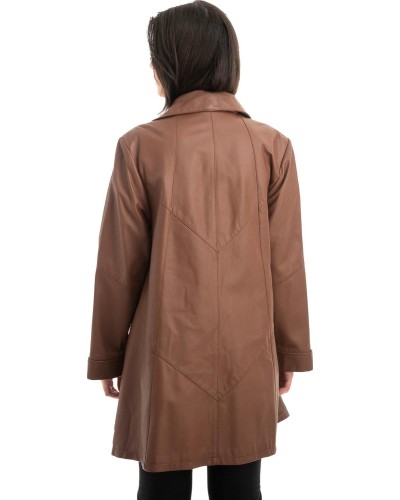 Γνήσιο Γυναικέιο Δερμάτινο Παλτό - Z879